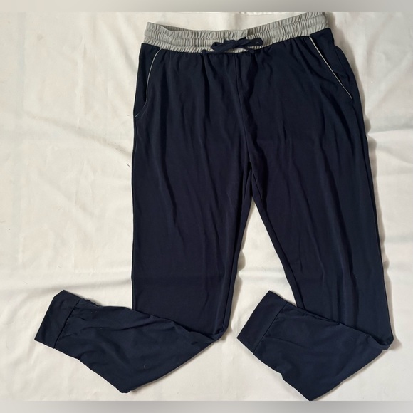 Berkley Jensen Women’s Mid Rise Jogger Pant in Navy Blue/Grey Sz M - Picture 1 of 6